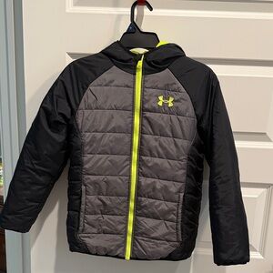 Under Armour Black and Gray Jacket with Neon Yellow Details